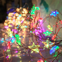 Charger l&#39;image dans la galerie, LED Star Copper Wire String Lights LED Fairy Lights Christmas Wedding decoration Lights Battery Operate twinkle lights 30pcs 3M